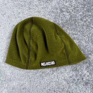 Melanzana Microgrid Fleece Beanie Hat Adult XL Olive Green Made in USA 4242
